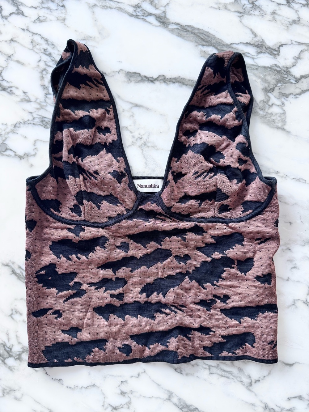 Nanushka stretch tiger print tank top XS